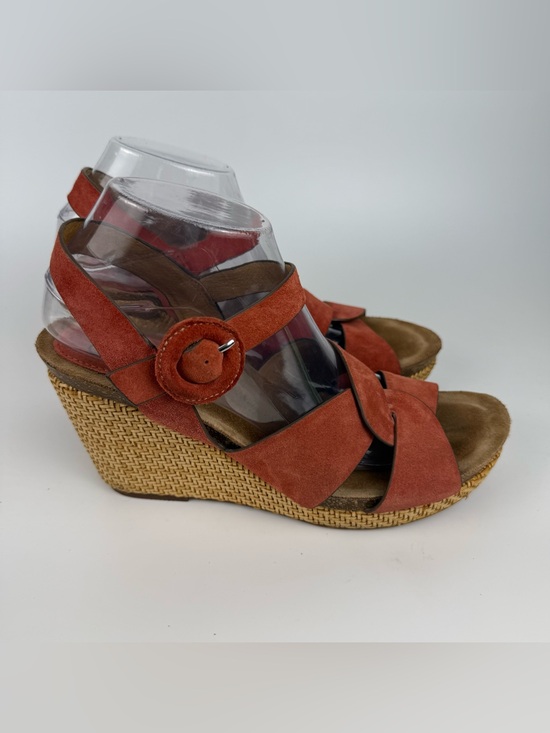 Sofft Shoes - Sofft Casidy Coral Suede Platform Wedge Sandal Wicker Woven Shoes Size 10